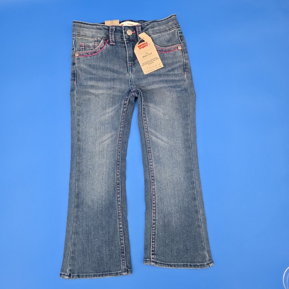 NWT NEW Levi's 715 Boot Cut Jeans‎ Flap Pockets Adjustable Waist SZ 4 Regular